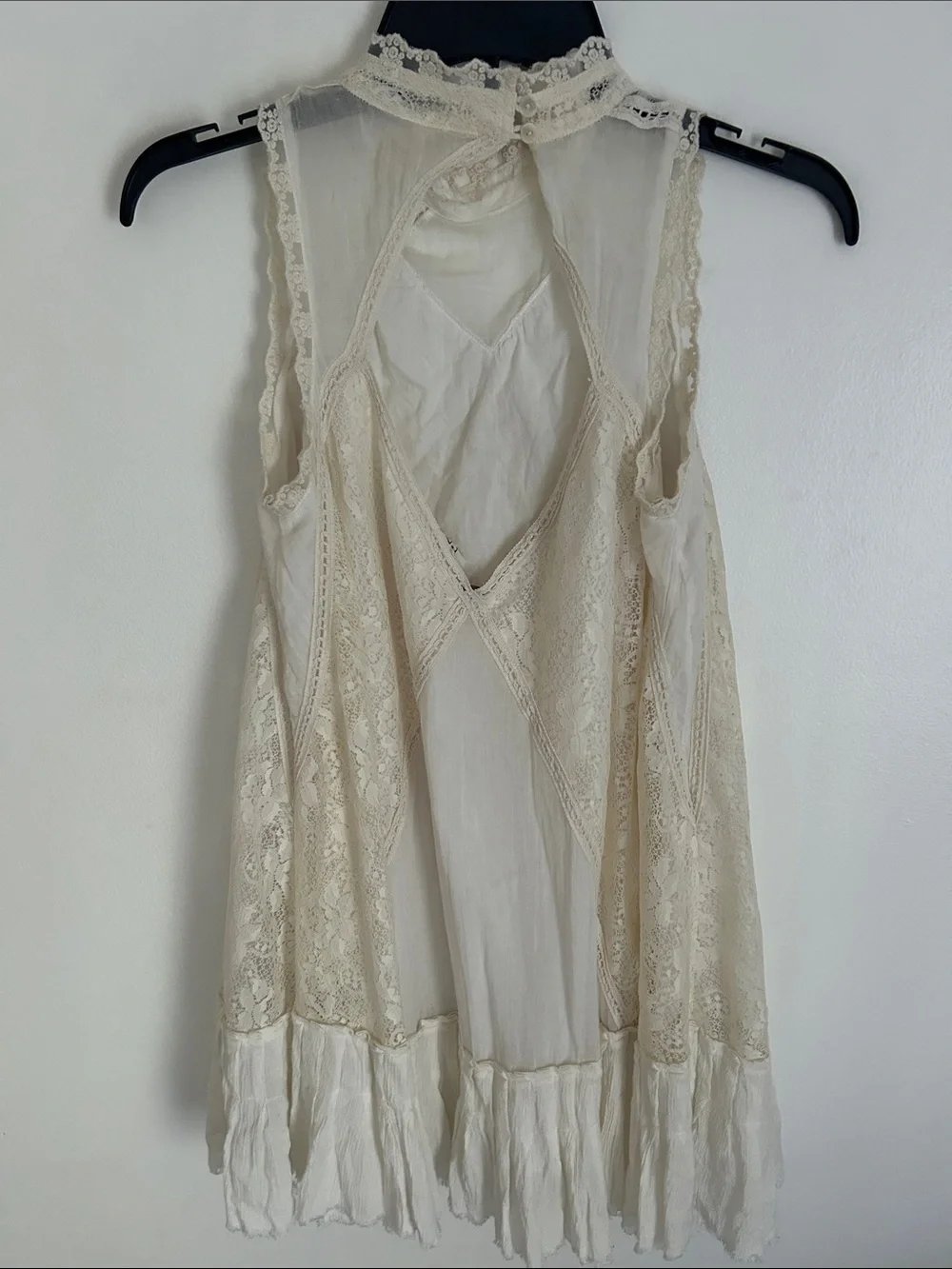 Free People Cream AngelLace Halter Mini Dress Size XS